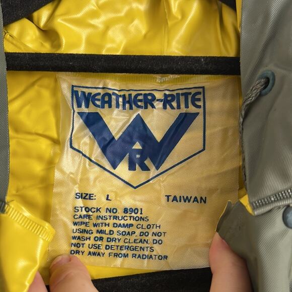 NWOT Weather-Rite full zip midi length hooded rain coat sz L - Picture 6 of 7